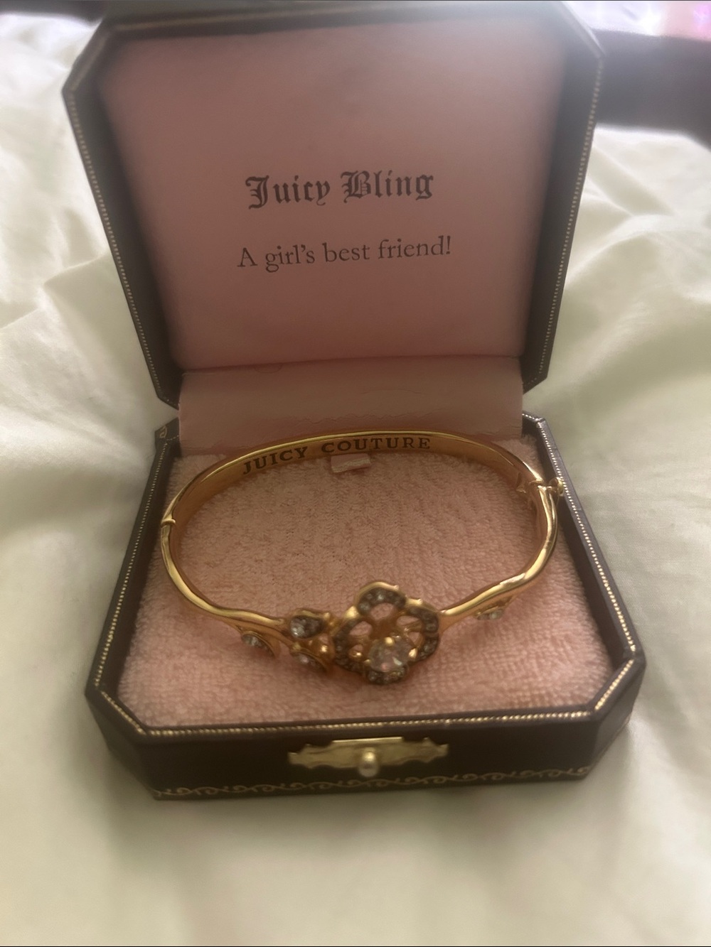 Juicy Couture Gold Floral Crystal Bracelet
